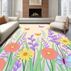 Whimsical Butterfly Garden Meadow Rug