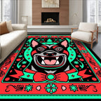 Bold Black Dog Festive Framing Rug