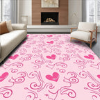 Pink Heart Swirls Garland Rug