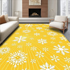 Golden Yellow Snowflake Blast Rug