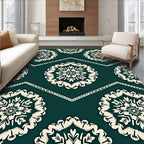Deep Teal Medallion Zigzag Rug