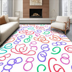 Whimsical Scribble Swirl Multi-Color Rug
