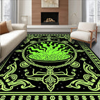 Wicked Cauldron Green Swirl Art Rug