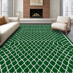 Emerald Green White Chain Link Rug