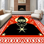 Crimson Portrait Snowflake Star Rug
