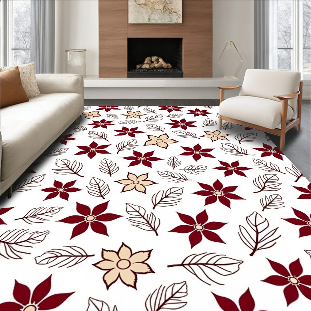 Rich Crimson Botanical Garden Rug