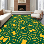 Emerald Golden Hour Abstract Waves Rug