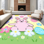 Pink Bunny Easter Egg Meadow Rug