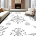 Winter Snowflake Silver Lace Rug