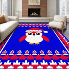 Cute Red Penguin Christmas Sweater Rug
