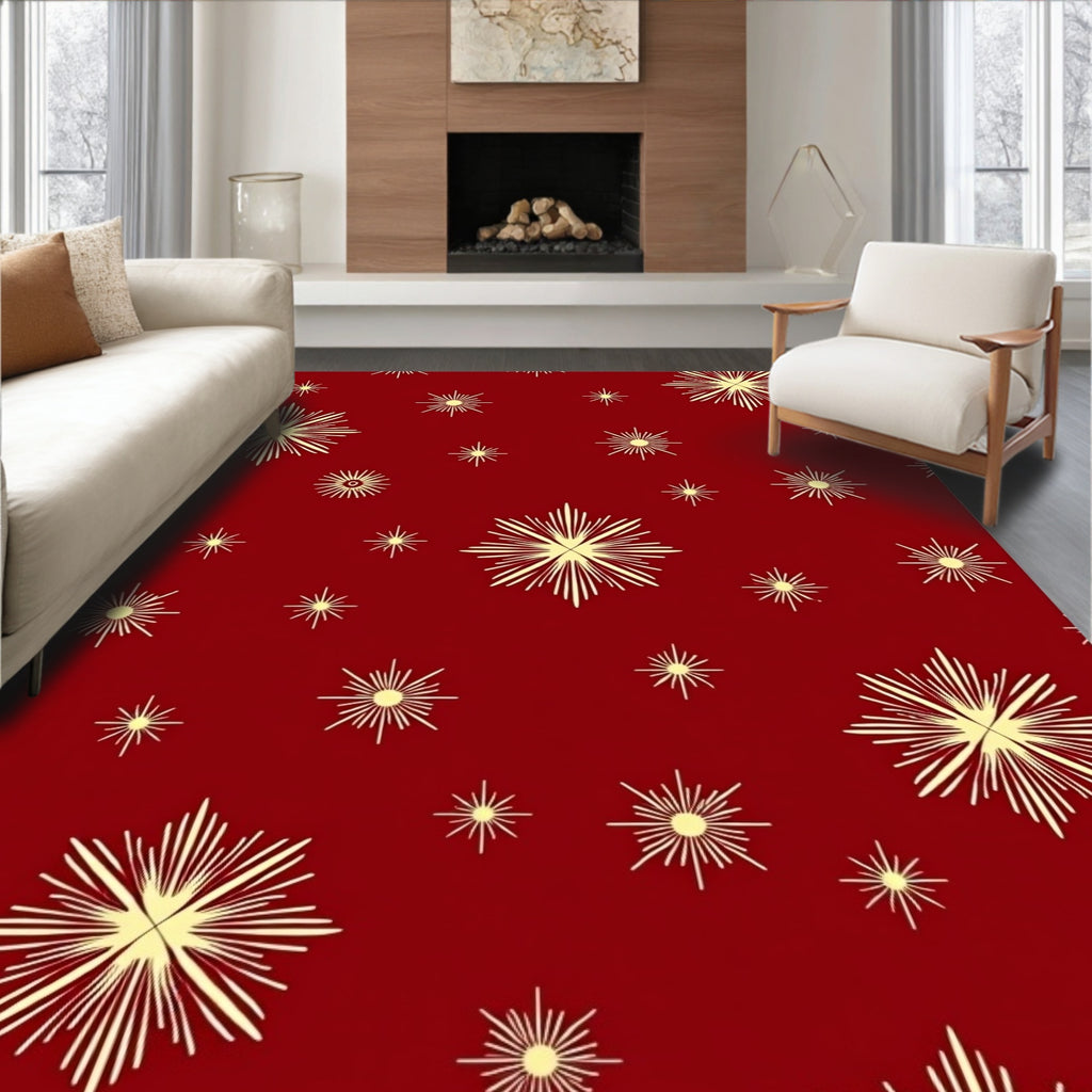 Crimson Starburst Radiance Accents Rug