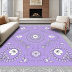 Lavender Floral Medallion Border Rug