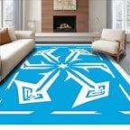 Cool Blue Starburst Geometric Accent Rug