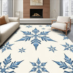 Deep Blue Snowflake Collection Rug
