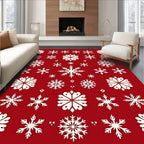 Crimson Cream Snowflake Collection Rug