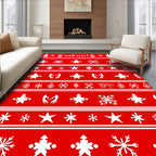 Holiday Red White Festive Icon Rug