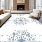 Winter Frost Snowflake Mandala Rug
