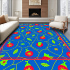 Bold Blue Red Green Abstract Rounds Rug
