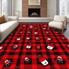 Red Plaid Buffalo Check Characters Rug