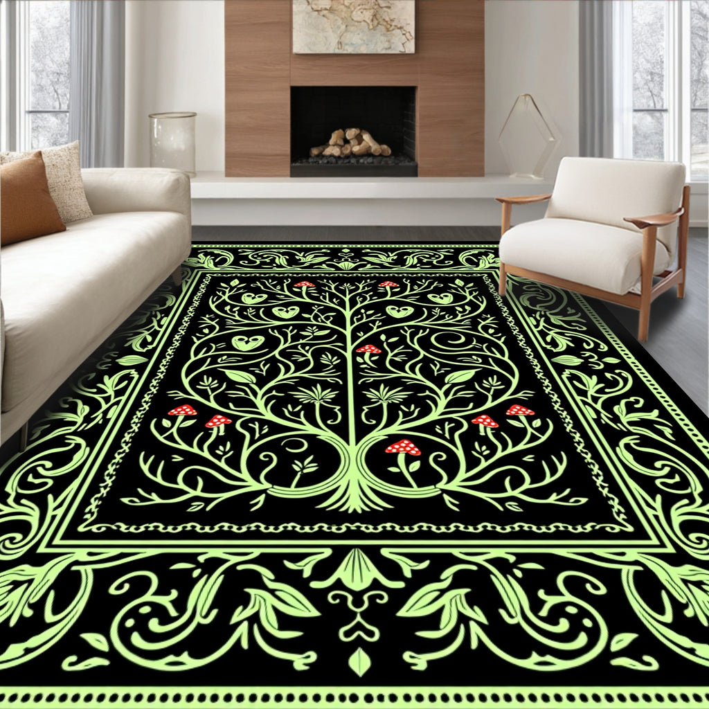 Whimsical Glow Tree Forest Owl Rug