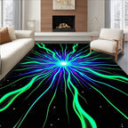 Neon Burst Swirl Galaxy Rug