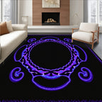 Vibrant Purple Swirl Frame Rug