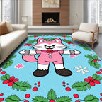 Pink Fox Festive Christmas Garland Rug