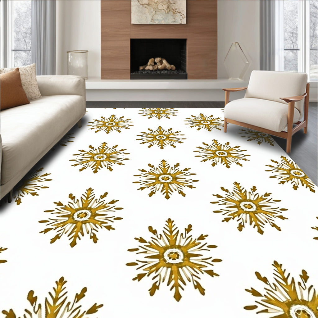 Golden Sunburst Medallion Repeating Rug