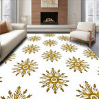 Golden Sunburst Medallion Repeating Rug