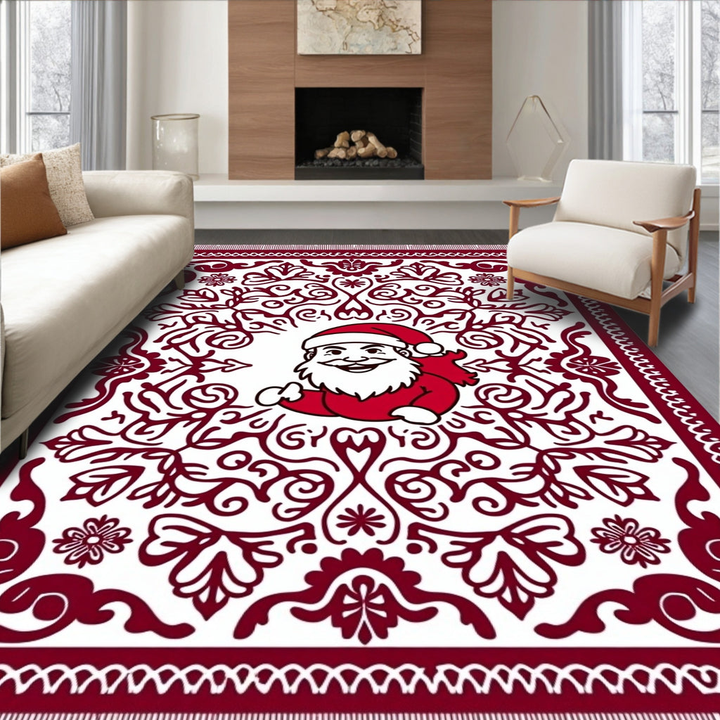 Crimson Santa Claus Folia Rug