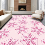 Pink Snowflake Medallion Scatter Rug