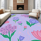 Lavender Lilac Tulip Garden Rug