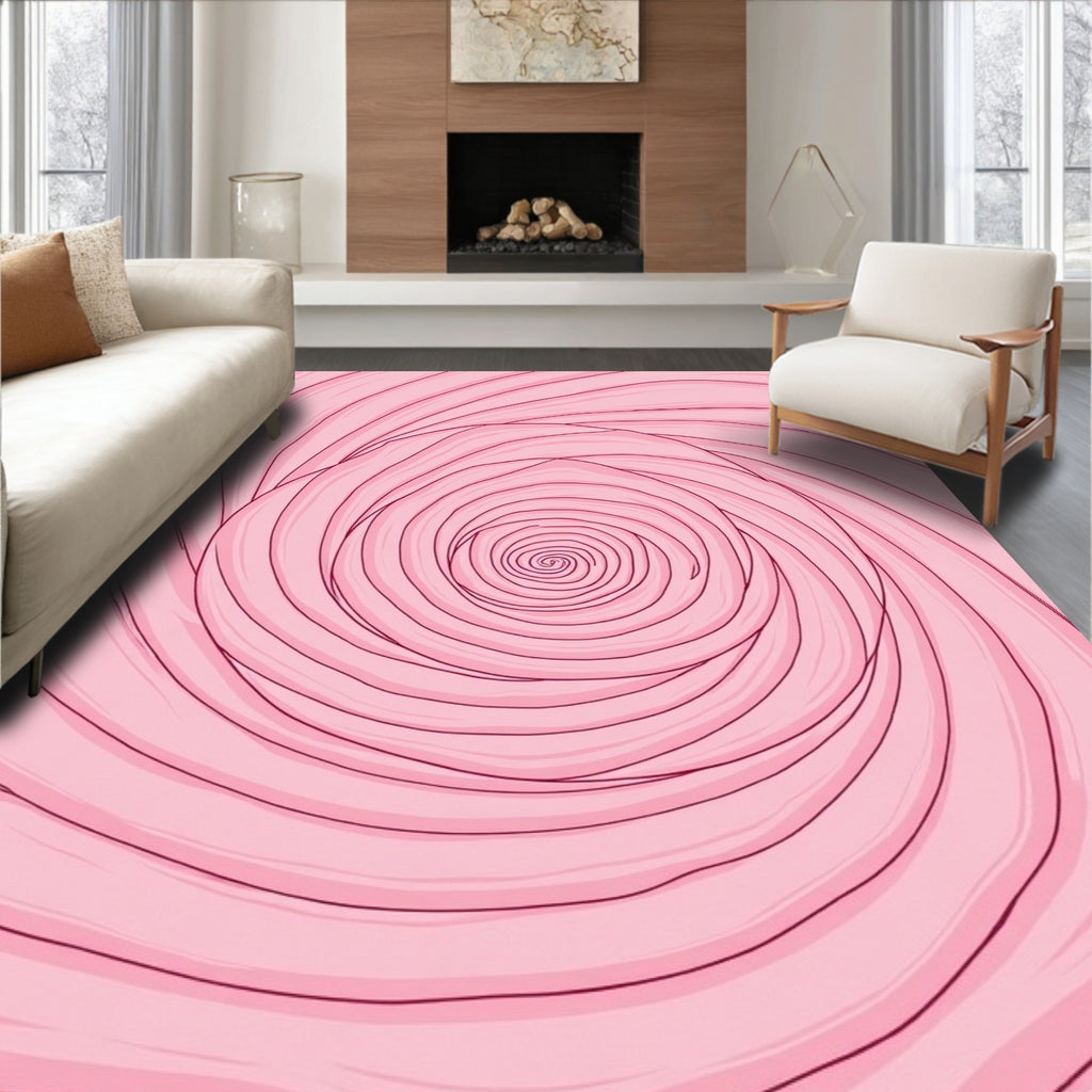 Blush Pink Swirl Rose Aura Rug
