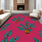 Emerald Fern Tiger Fruit Magenta Rug