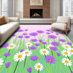 Purple and White Daisy Meadow Rug