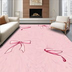 Pink Bows Whimsical Swirl Rug