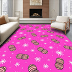 Pink Striped Peanut Starburst Scatter Rug