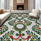 Gilded Holly Berry Wreath Border Rug