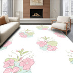Whimsical Pastel Floral Bouquet Arrangement Rug