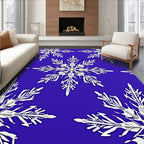 White Snowflakes On Royal Blue Background Rug