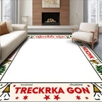Red Green Leaf Bell Motif Rug