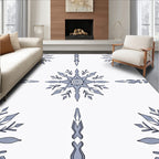 Pale Blue Snowflake Collage Rug