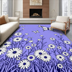 Whimsical Butterflies and Daisies Meadow Rug