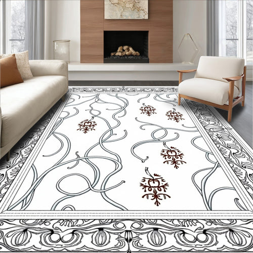 Art Nouveau Vine And Orb Border Rug
