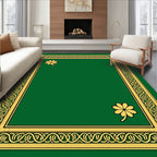 Emerald Green Celtic Clover Frame Rug