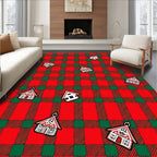 Red Green Buffalo Plaid Houses Rug
