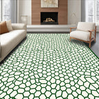Organic Green Honeycomb Network Rug