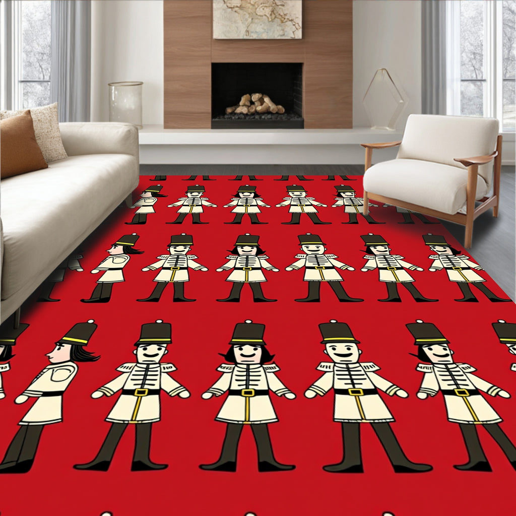 Crimson Nutcracker Soldier Repeat Rug