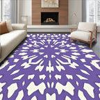 Purple Cream Radial Burst Rug