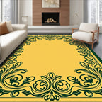 Classic Emerald Scrollwork Gold Rug